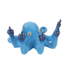 XTTIUN Blue Octopus Model Ornament for Fish Tank Decoration Glofish Tank Accessories Resin Aquatic Pet Decor Suitable for Various Fish and Aquatic Pets Octopus Sculpture Garden Ornament