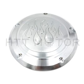 HTTMT MT429-004E- Flame Derby Timer Cover Flame Compatible with Harley Dyna Sportster Street Bob XL 883 1200 Chrome
