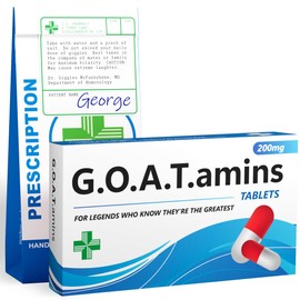 GOATamins – You Are Amazing Gifts, Funny Appreciation Gift for Legends, Best Mum and Dad Ever, Novelty Pill Box, Congratulations or Colleagues Leaving Gifts for Women, GOAT Trophy or Thank You Present