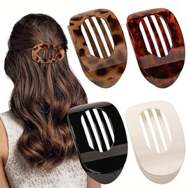 ARHZ 4 Stück Haarspangen Damen,Flache Haarklammern für Dickes und Dünnes Haar, Bequeme, Gebogene Flache Clips für Damen und Mädchen