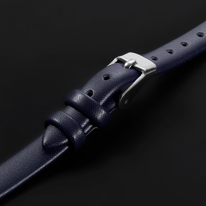 sourcing map Dark Blue Genuine Leather Band 10mm Width, Flat