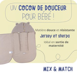 NOUKIE'S - Sherpa and Jersey Swaddling Blanket - Mix & Match - for Car Seat, Pushchair