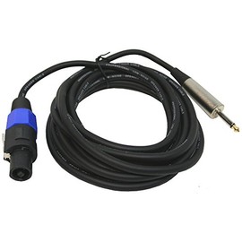 ASC Pro Audio DJ 15 Foot Amplifier, Amp or Speaker Audio 1/4" TRS to Speakon Cable