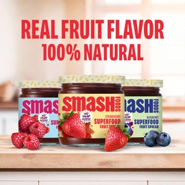 Smash Foods Jam Variety 3-Pack Classics | No Sugar Added, Naturally Sweet Jelly | Keto Friendly, Low Calorie, Low Carb | Non GMO, Upcycled, Vegan, Plant Based, Paleo | Strawberry, Raspberry, Blueberry