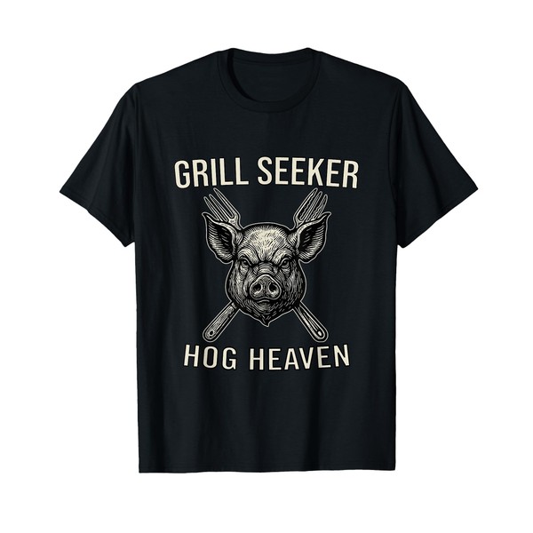 Grill Seeker Hog Heaven Funny BBQ Pig for Men T-Shirt