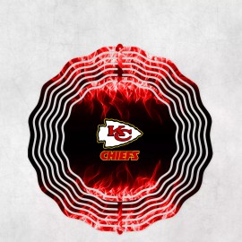 Handmade Kansas City Chiefs Inspired 10" Wind Spinner #2
