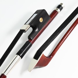 Black Horse Hair 4/4 Size Double Bass Bow French Model Clear Tone VINGOBOW 300BFB 72.5cm Brazilwood Stick Ebony Frog Straight Stick Smooth Tuner Easy Rosin Neat Works for High Level Student