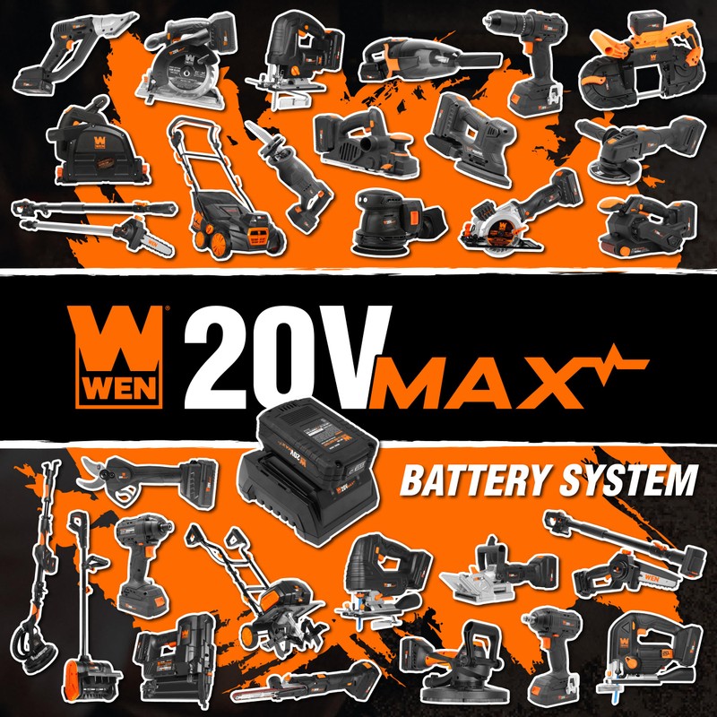 WEN 20V Max Cordless 8-Inch Pole Saw with 14.5-Foot Reach,