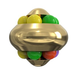 Orbital Beans Cube Orbit Beans Toy Rotating Magic Bean Cube Spinner Fidget Toy Aluminium Alloy Cube Rainbow Bean Colour Categorisation Game Relieve Stress Toys Unstress Gifts for Adults