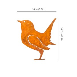 Rusty Baby Bird,Metal Bird Silhouette with Rusty, Rusty Birds Decoration, Metal Birds Statues, Lifelike Patina Metal Birds Garden Ornaments Silhouette