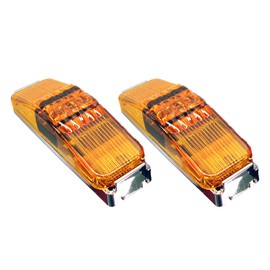 Pair of USA Made - TecNiq Amber LED Clearance Side Marker Light 1x4 Camper/Trailer Truck (with Chrome mounting bases)