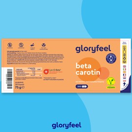 gloryfeel Beta Carotin Br?unungskapseln - 200 vegane Kapseln - Markenrohstoff Lyc-O-Beta? aus natrlichem Karottenextrakt - Provitamin A fr Sehkraft, Haut & Immunsystem* - Deutschland entwickelt & laborgeprft