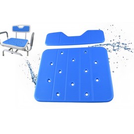 TiHiL Shower Chair pad, Soft Foam Cushion with Back Stick for Bath Stool, 14.7 X 12 inch Mat Fit Non-Slip Waterproof in Bathroom