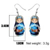 WEVENI Acrylic Russian Matryoshka Doll Earrings Dangle Drop Charm Jewelry