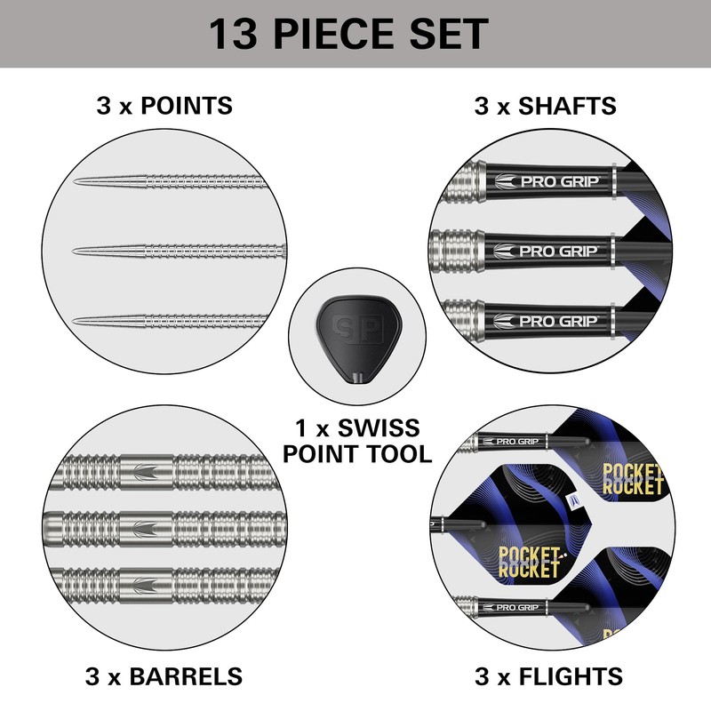 Target Darts Justin Hood G1 Steel Tip 90% Tungsten Swiss