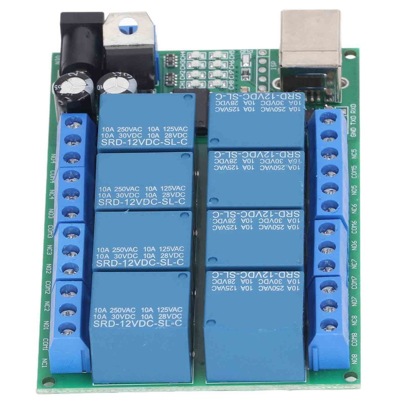 8 Channel Relay Module DC12V UART Serial Port Switch PLC