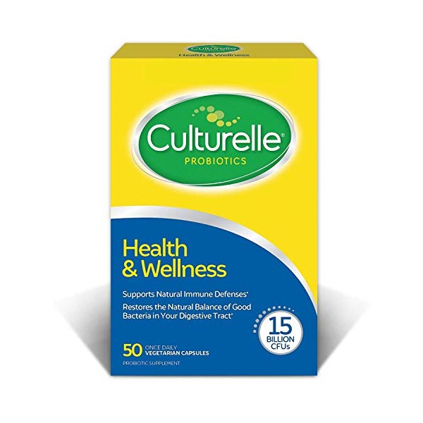 Culturelle Health & Wellness Daily Probiotic for Women & Men, 50 Count, 15 Billion CFUs & A Proven-Effective Probiotic Strain Support your Immune System, Gluten Free, Soy Free, Non-GMO