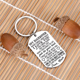 Valentines Gifts for Kids Daughter Gifts from Mum Inspirational Birthday Gifts for Daughter Stepdaughter Cute Keychain for Women Teen Girls Her Graduation Gifts for Adopted Daughter