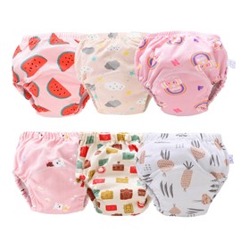 Orinery Unisex Training Underwear Waterproof Toddler Underpants Cotton Potty Training Panties Breathable Girls Pee Assorted Panties 6-Pack (YZS-A, 2-3T)