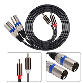 Cable de audio, 1.5 metros Cable de conexión de audio Cable de PVC de doble fila Línea macho a macho para cable RCA a XLR para mezcladores de micrófono, amplificadores de auriculares