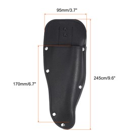 PATIKIL Leather Garden Pruner Sheath, Bypass Pruners Pouch Protective Case Belt Hanging Scabbard Cover for Gardening Pruning Shears, Black