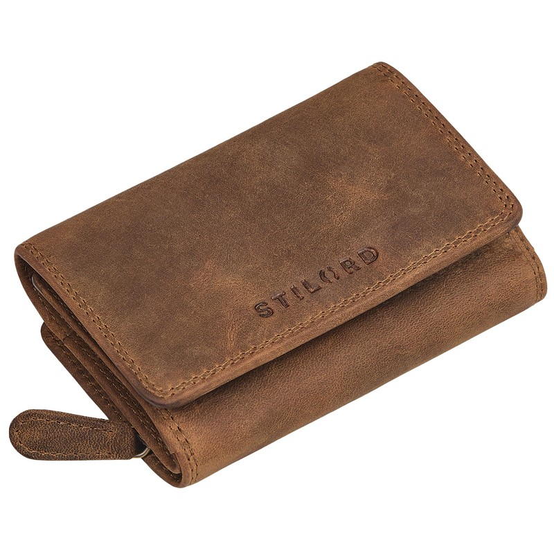 STILORD 'Bloom' Genuine Leather Wallet with Zip Modern Small Purse