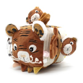 Les Déglingos - Fabric Activity Cube - Speculos the Tiger - Sound and Touch Screen Toy for Babies - Development Toy - Birth Gift