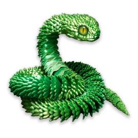 Big 3D Printed Articulated Snakes(24 inch) – Flexible Articulated Snake Animal Fidget Toys for Autism/ADHD (Green)