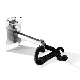 DLDIRECT 6-Inch Chrome Plated Guitar Hanger with Locking Arm – Durable Steel, Foam-Coated Wall Mount for Acoustic, Electric, Bass Guitars and Banjos