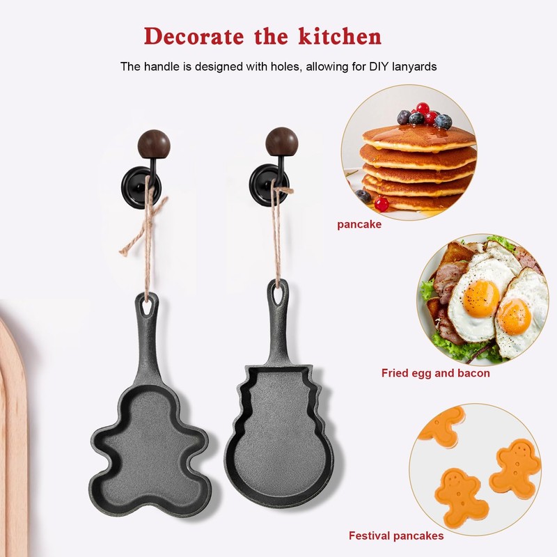 DVK Cast Iron Frying Pan with Various Shapes for Christmas