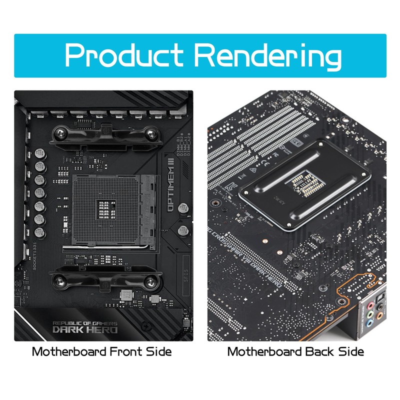 YAODHAOD CPU Back Plate Cooling Fan Bottom Iron Shelf for