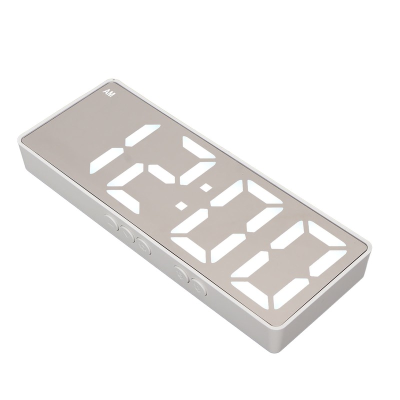Digital Alarm Clock Temperature Display LED Mirror Electronic Clocks for