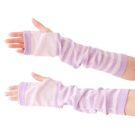 Ave UV Gloves, Made in Japan, Easy to Put on and Take off, Women's, Loose, 2 Types (Long Arm Cover) (Short Length, Fingertips, UV Protection, Toray Cool Lab, Miracre), Acrylic, Cotton, Gift Present,
