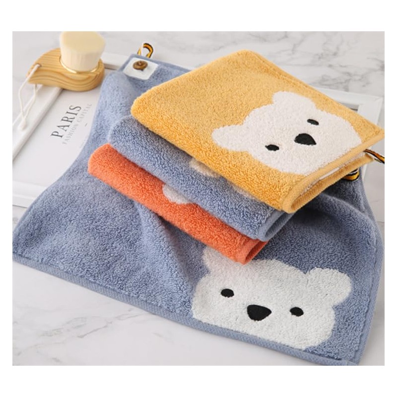 Children's Towel with Loop, Bear, Hand Towel, Kindergarten, Nursery School,