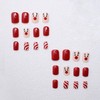 Christmas Press on Nails Short Square OFDNE Winter Fake Nails
