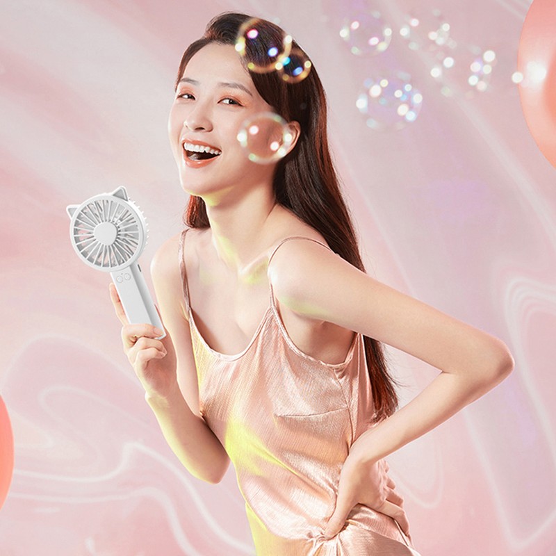 Portable Handheld Fan with Flashlight Rechargeable Fan for Dorm Office