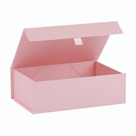 PLINJOY Pink Gift Box for Presents 10.8x7.5x3.5 Inches Magnetic Gift Boxes with Lid Luxury Gift Box for Rectangle Collapsible for Bridesmaid, Wedding, Birthday Gift Packging