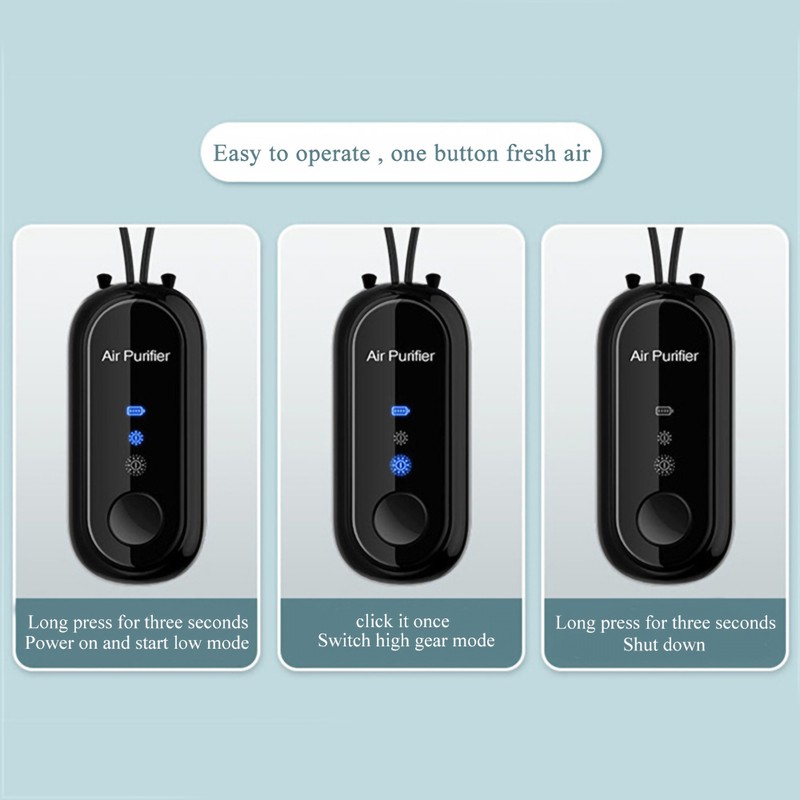 Personal Air Purifier Rechargeable Portable Negative Ion Generator Air Cleaner