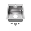 Bathenum 15" x 17" Drop in Bar Sink 304 Stainless