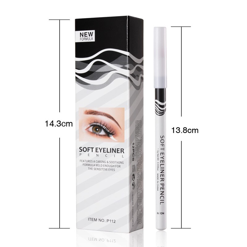 White Eyeliner Pencils, 12PCS Professional Highlighters Eye Liner Pencils Eye