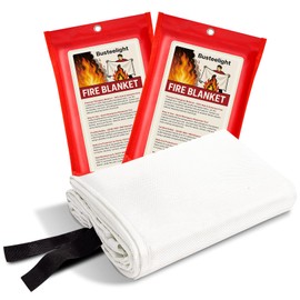 Busteelight Emergency Fire Blanket for Home and Kitchen Safety - 100% Glass Fiber 40 * 40 Inches Fire Blanket for Kitchen, Car, Office, and School - Fire Blankets Emergency for Home (2 Pcs)