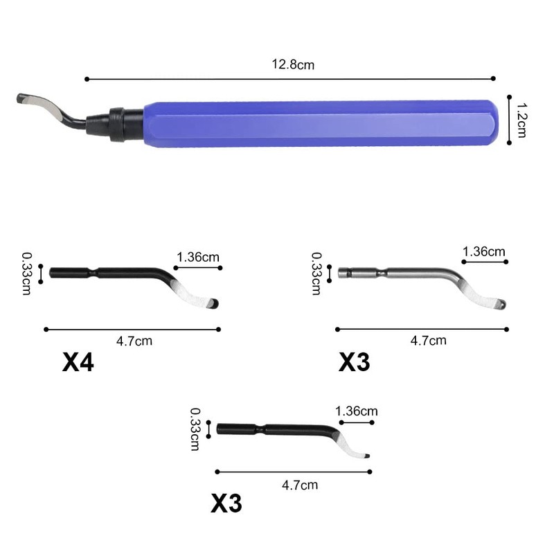 flintronic Universal deburring tool, metal handle, hand deburring tool with
