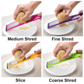 Set of 4 Kitchen Grater Set, Zester Grater Rasp Made of Stainless Steel, Parmesan Grater, Cheese Grater, Potato Slicer for Parmesan, Nutmeg, Lemons, Ginger, Garlic