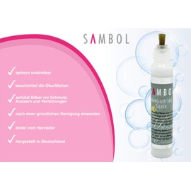 Sambol® Nano silver tarnish protection - ATP 100 pen (25 ml) | protection against scratches, dirt and discolouration | with precision brush | visually invisible, Silver