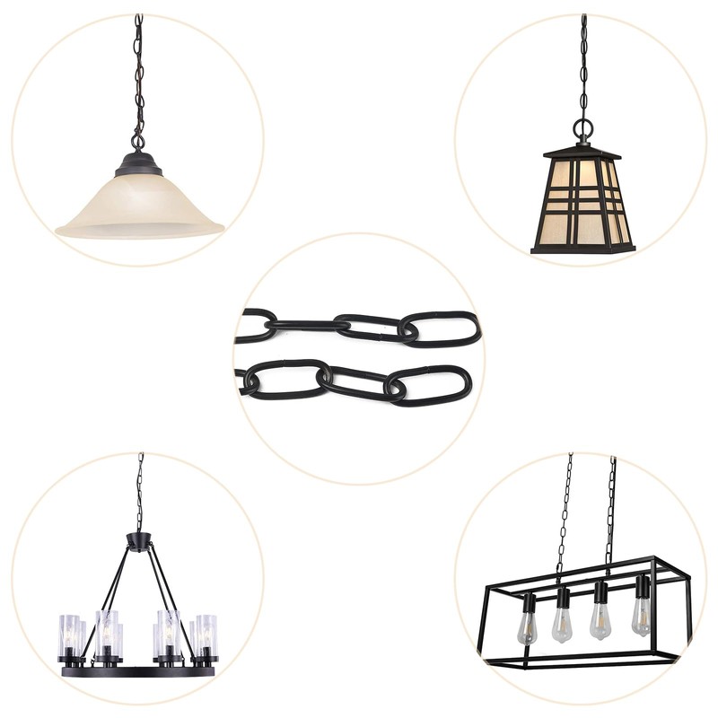 GoldSwift 3 Pack 5 Feet Black Color Chandelier Chain, Heavy