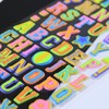 6 Packs 3D Fluorescent Alphabet Number Stickers Neon Letter Stickers