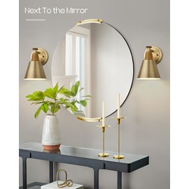 FEMILA 1-Light Vintage Wall Sconces, Antique Brass Industrial Sconces Wall Lighting, Single Bathroom Vanity Light Fixtures Wall Mount Lamp, Hammered Metal Shade,4FG59B BG