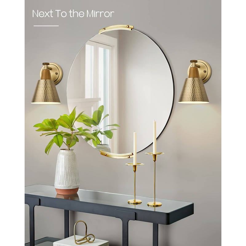 FEMILA 1-Light Vintage Wall Sconces, Antique Brass Industrial Sconces Wall