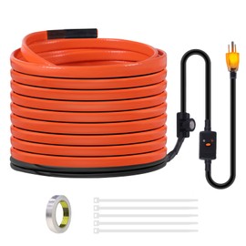 120FT Heat Tape for Water Pipes Freeze Protection IP65 Waterproof 8W/FT 110V BDDFOTO Heat Cable With GFCI Protection and Thermostat,Self-Regulating Pipe Heater for Roof/RV/Water Storage Tank