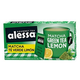 Alessa Gourmet Tea Té Matcha Té Verde Limón - 10 Sobres, 20 Gramos
